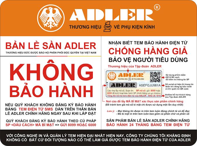 đăng ký bảo hành adler