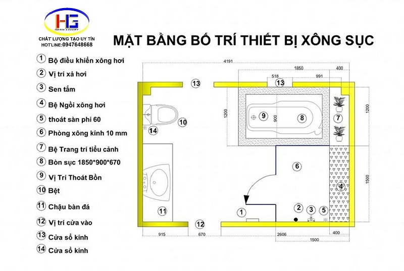 Quy trình thiết kế thi công phòng xông hơi tại Hà Nội