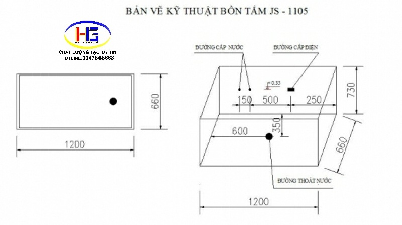 BỒN TẮM MASSAGE JS 1105