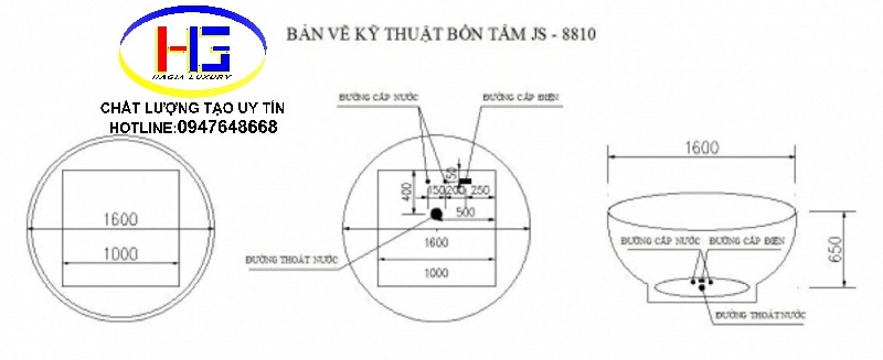 BỒN TẮM MASSAGE JS 8810