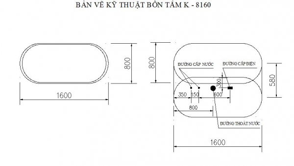 BỒN TẮM MASSAGE K 8160