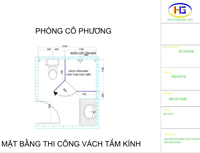 Thiết kế vách tắm kính cường lực